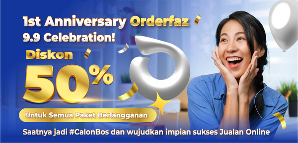 Promo 50% Special Anniversary Orderfaz (9-30 September 2024)